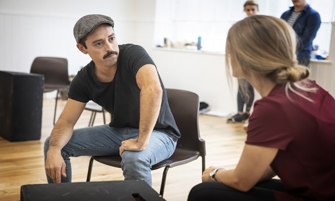 Marc Pickering & Naomi Slights in rehearsals for THE RETURN OF THE SOLDIER. Photo: Pamela Raith