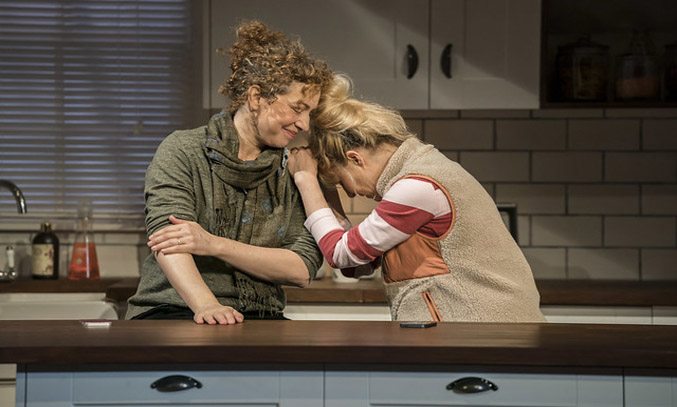 Alex Kingston and Sarah Hadland in ADMISSIONS.